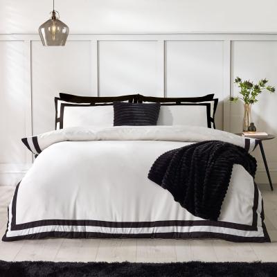 Dunelm Catherine Lansfield So Soft Mono Panel Duvet Cover & Pillowcase Set