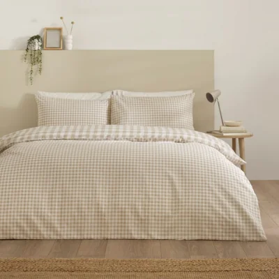 Dunelm Catherine Lansfield Bamford Gingham Check Polycotton Duvet Cover & Pillowcase Set