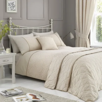 Dunelm Dreams and Drapes Woven Fearne Ivory Duvet Cover and Pillowcase Set Ivory