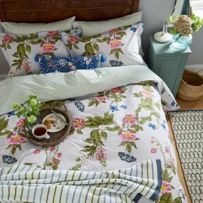 Dunelm Joules Springtime Floral 100% Cotton Duvet Cover and Pillowcase Set Grey