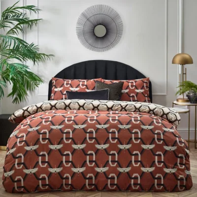 Dunelm furn. Avalon Duvet Cover Set Brick Brick