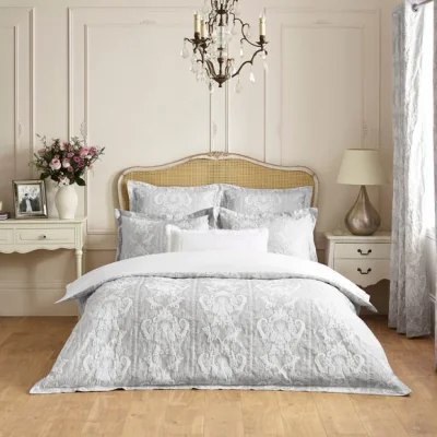 Dunelm Dorma Vivana Damask 100% Cotton Duvet Cover & Pillowcase Set