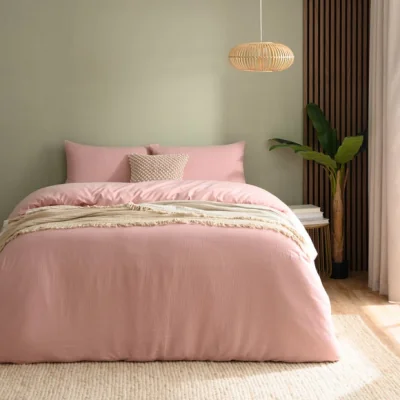 Dunelm Newston Waffle Polycotton Duvet Cover & Pillowcase Set