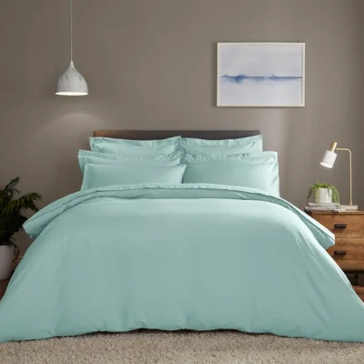 Dunelm Fogarty Soft Touch Duvet Cover and Pillowcase Set Duck Egg (Blue)