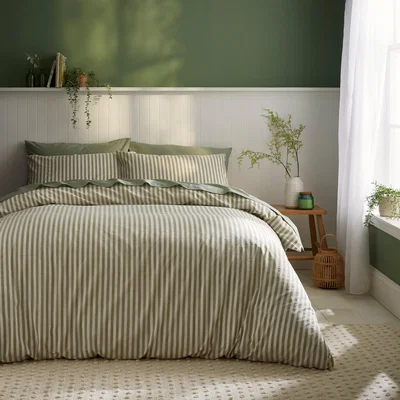 Dunelm Portloe Stripe Cotton Duvet Cover & Pillowcase Set