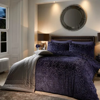 Dunelm Mirella Floral Duvet Cover and Pillowcase Set Navy Navy (Blue)