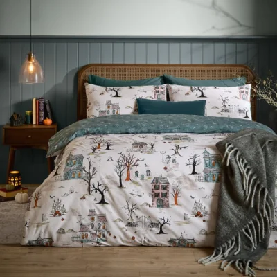 Dunelm furn. Ghost Town Polycotton Duvet Cover & Pillowcase Set