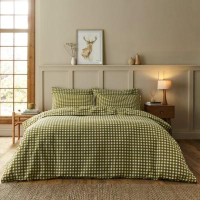 Dunelm Maeva Gingham Brushed Cotton Duvet Cover & Pillowcase Set