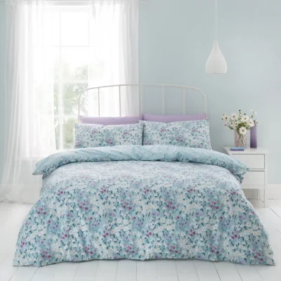 Dunelm Catherine Lansfield Daisy Meadow Floral Duck Egg Blue Duvet Cover and Pillowcase Set Duck Egg (Blue)
