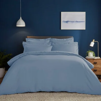 Dunelm Fogarty Soft Touch Duvet Cover and Pillowcase Set Ashley Blue