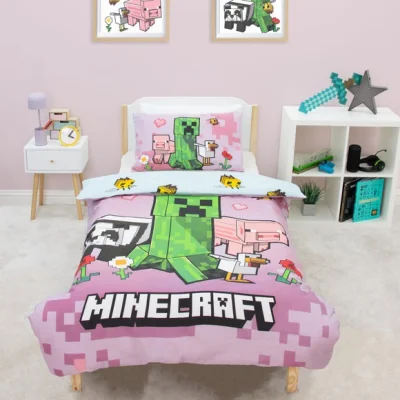 Dunelm Minecraft Group Duvet Cover and Pillowcase Set