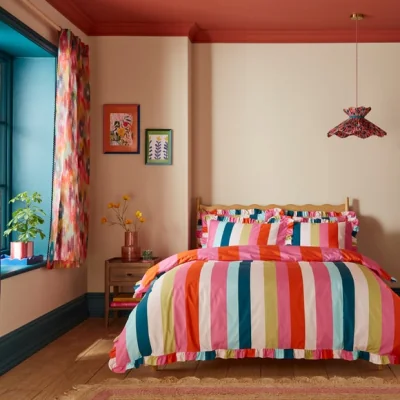Dunelm Sophie Robinson Sunset Stripe 100% Cotton Duvet Cover & Pillowcase Set