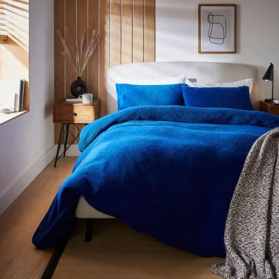 Dunelm Teddy Duvet Cover and Pillowcase Set Classic Blue