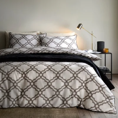 Dunelm Hudson Trellis 100% Cotton Duvet Cover & Pillowcase Set