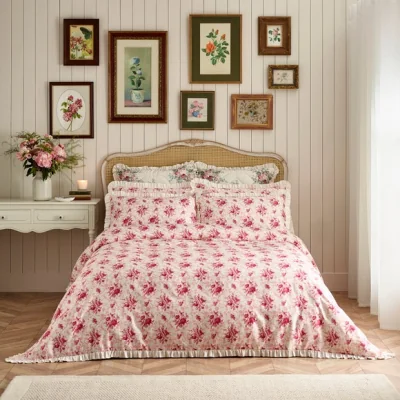 Dunelm Dorma Archive Rosewood 100% Cotton Duvet Cover & Pillowcase Set