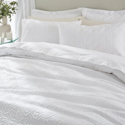 Dunelm Parisa Duvet Cover & Pillowcase Set White