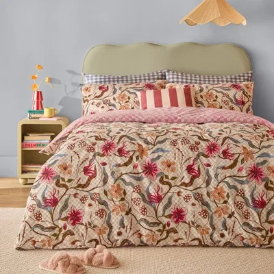 Dunelm Furn. Juno Polycotton Duvet Cover & Pillowcase Set