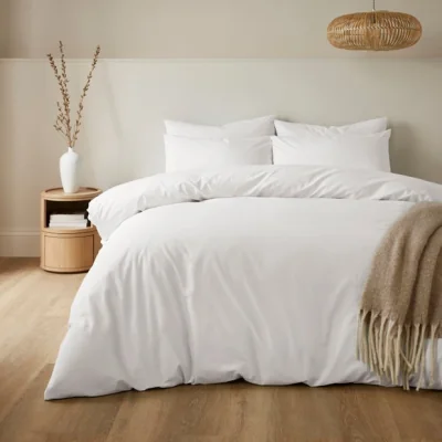 Dunelm Plain Dye 100% Cotton Duvet Cover & Pillowcase Set