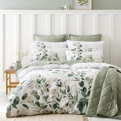 Dunelm Foliage Seersucker Duvet Cover and Pillowcase Set
