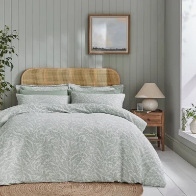 Dunelm Ava Woven Leaf Duvet Cover & Pillowcase Set