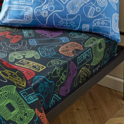 Dunelm Catherine Lansfield Power Up Gamer Duvet Cover & Pillowcase Set