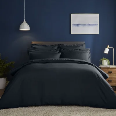 Dunelm Fogarty Soft Touch Duvet Cover and Pillowcase Set Luxe Navy