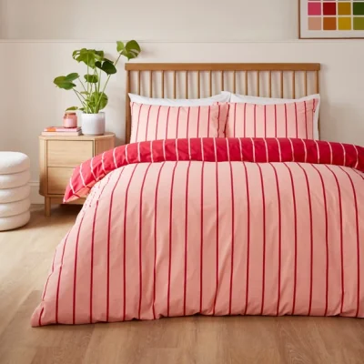 Dunelm Alderley Stripe Polycotton Duvet Cover & Pillowcase Set
