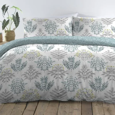 Dunelm Emily Easy Care Duck Egg Duvet Cover and Pillowcase Set Duck Egg (Blue)