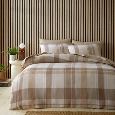 Dunelm Molton Waffle Check Polycotton Duvet Cover & Pillowcase Set