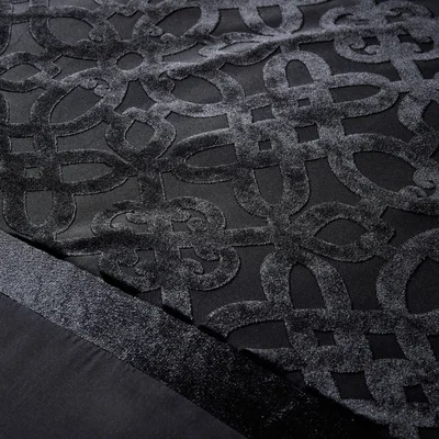 Dunelm Catherine Lansfield Lattice Cut Velvet Duvet Cover and Pillowcase Set
