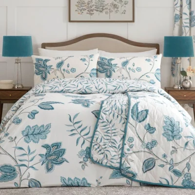 Dunelm Dreams and Drapes Samira Reversible Duvet Cover and Pillowcase Set Teal (Green)