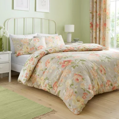Dunelm Dreams n Drapes Flourette Polycotton Duvet Cover & Pillowcase Set
