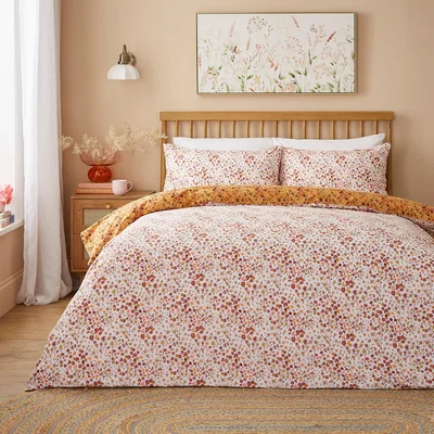 Dunelm Novie Floral Polycotton Duvet Cover & Pillowcase Set