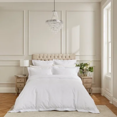 Dunelm Dorma Winchester White Duvet Cover & Pillowcase Set White