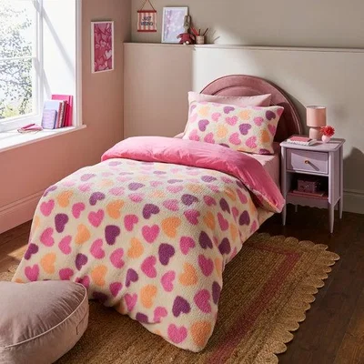 Dunelm Borg Hearts Duvet Cover & Pillowcase Set