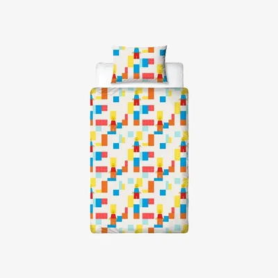 Dunelm Lego Colourblock Polycotton Duvet Cover & Pillowcase Set