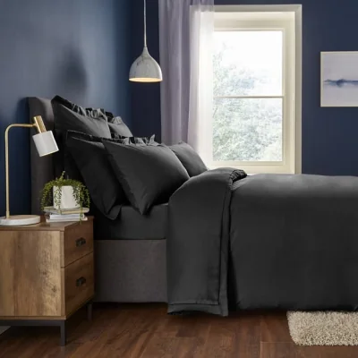 Dunelm Fogarty Soft Touch Duvet Cover and Pillowcase Set Black