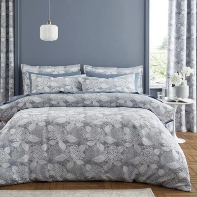 Dunelm Ripley Hydrangea Jacquard Duvet Cover & Pillowcase Set
