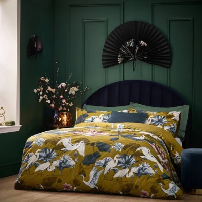 Dunelm Wylder Tropics Kushiro Olive Duvet Cover & Pillowcase Set Olive