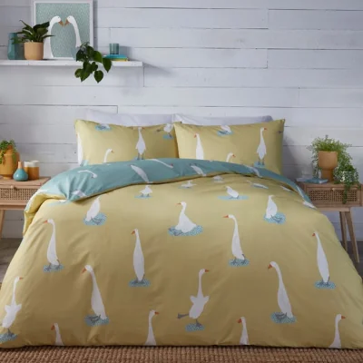 Dunelm Puddles the Duck Yellow Duvet Cover and Pillowcase Set Yellow