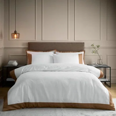 Dunelm Hotel Portchester 230 Thread Count 100% Cotton Sateen Duvet Cover and Pillowcase Set