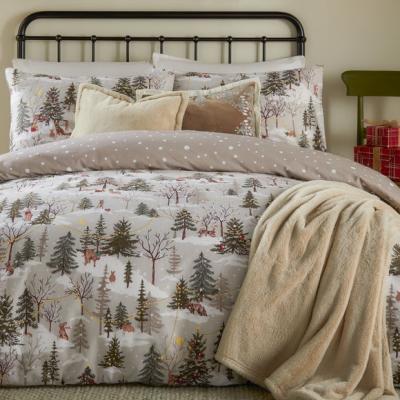 Dunelm furn. Forest Festivities 100% Cotton Duvet Cover and Pillowcase Set