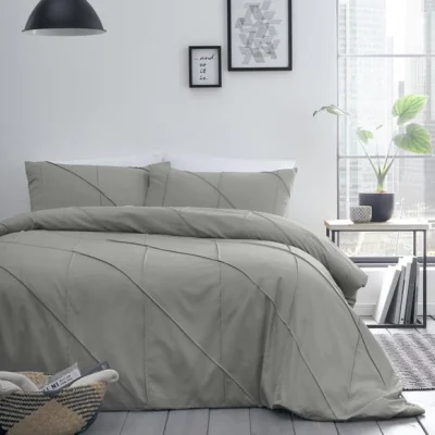 Dunelm Dart Duvet Cover and Pillowcase Set Grey Grey