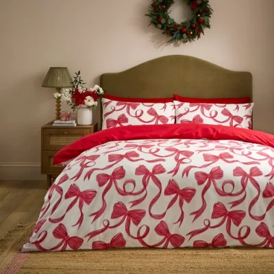 Dunelm Bows Duvet Cover and Pillowcase Set