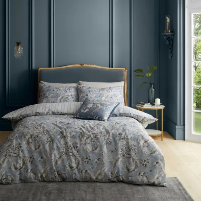 Dunelm Bridgerton By Catherine Lansfield Regal Floral Duvet Cover & Pillowcase Set Blue