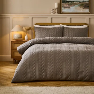 Dunelm Berkley Cable Duvet Cover & Pillowcase Set