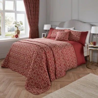 Dunelm Dreams and Drapes Woven Hawthorne Burgundy Duvet Cover and Pillowcase Set Burgundy