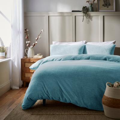 Dunelm Teddy Duvet Cover and Pillowcase Set Duck Egg (Blue)