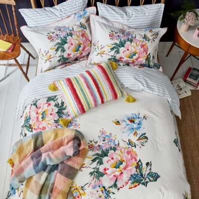 Dunelm Joules Hallaton Floral 100% Cotton Duvet Cover and Pillowcase Set MultiColoured