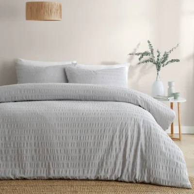 Dunelm Serene Honely Duvet Cover and Pillowcase Set Silver